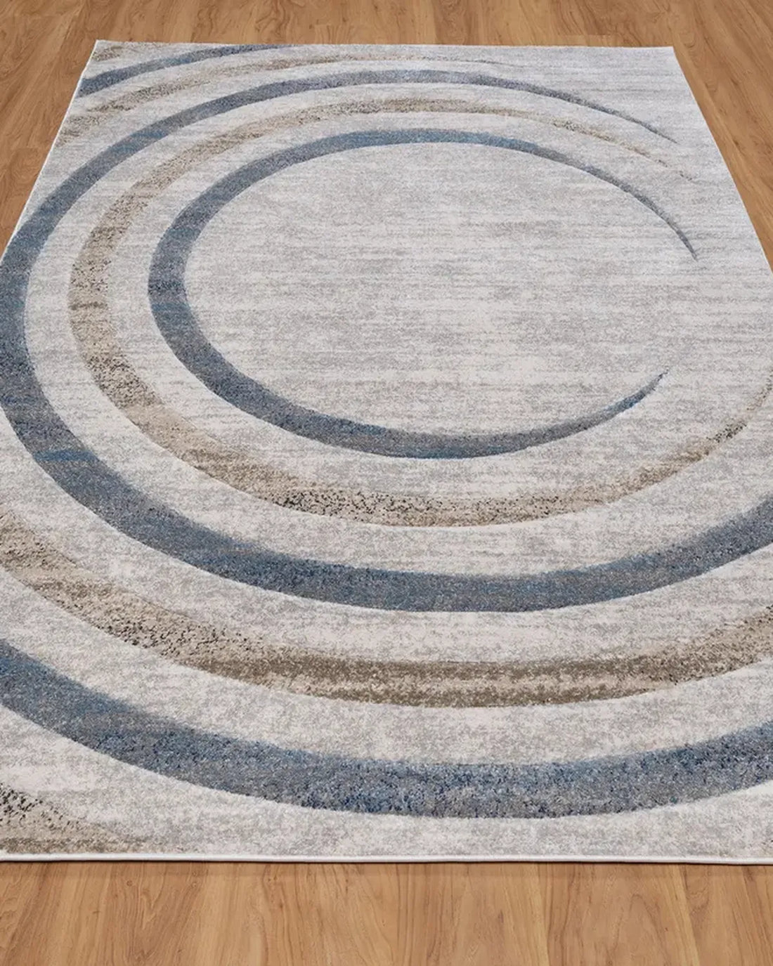 Cream Blue Wave Carpet