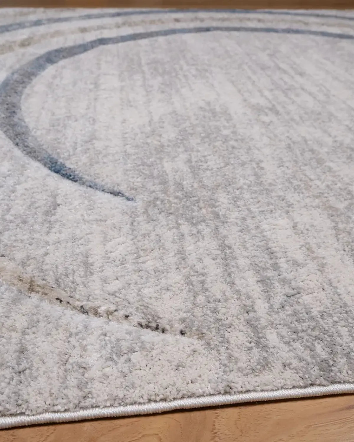 Cream Blue Wave Carpet