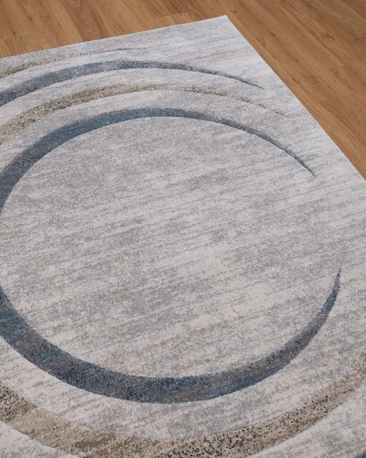 Cream Blue Wave Carpet