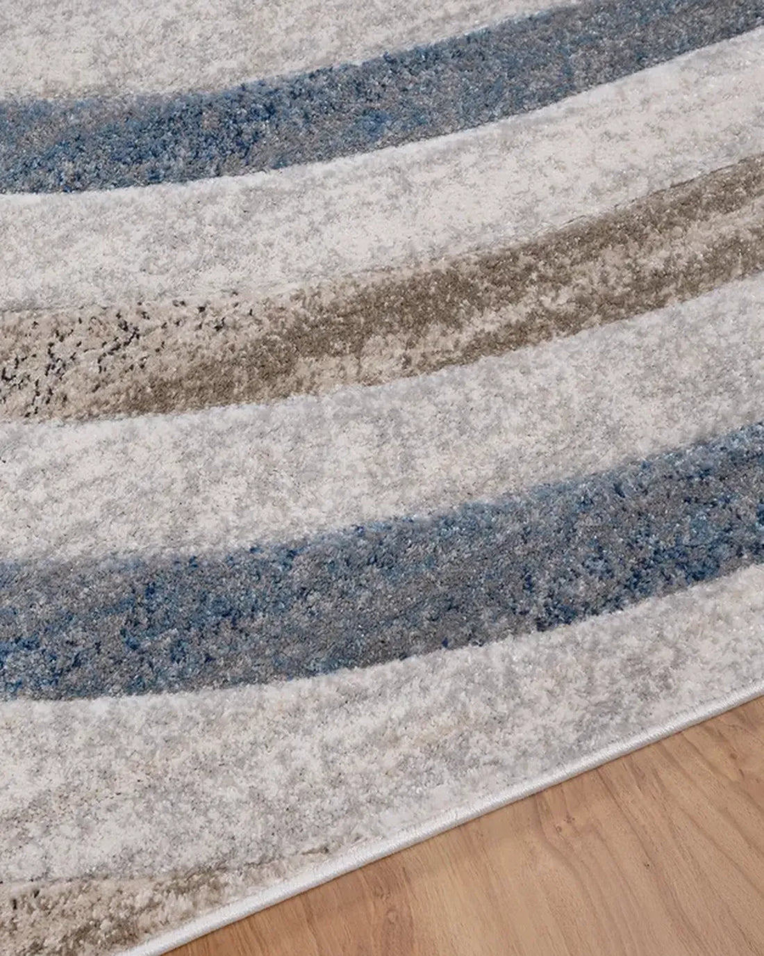 Cream Blue Wave Carpet