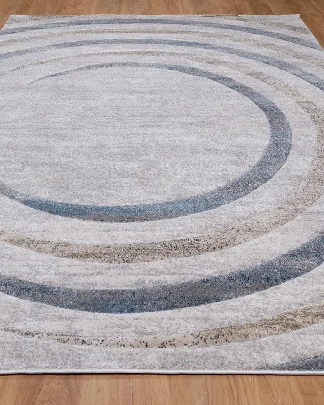 Cream Blue Wave Carpet