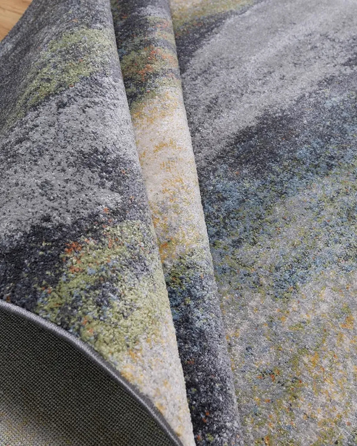 Dark Grey Green Abstract Carpet