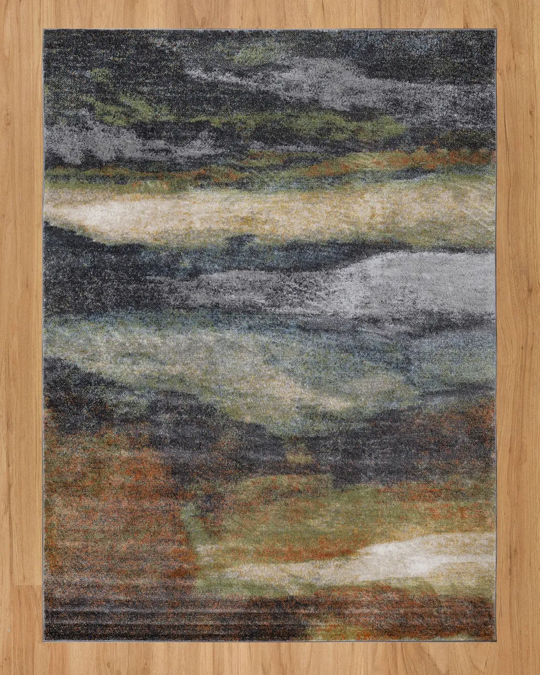 Dark Grey Green Abstract Carpet