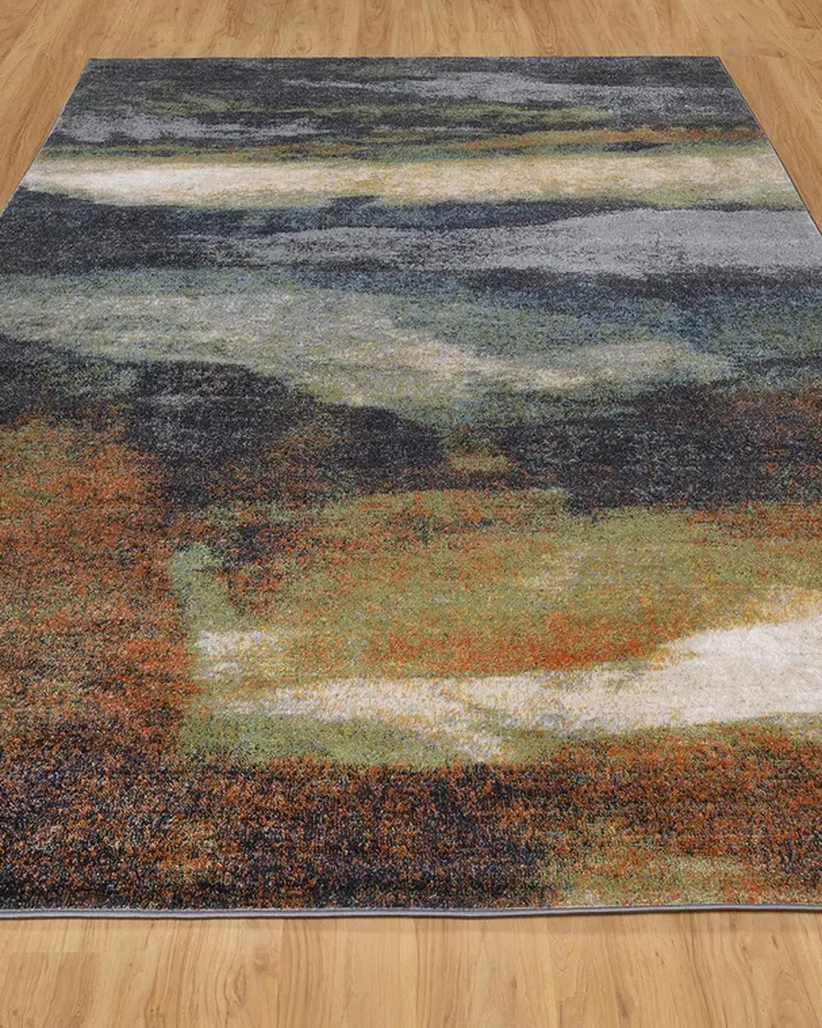 Dark Grey Green Abstract Carpet