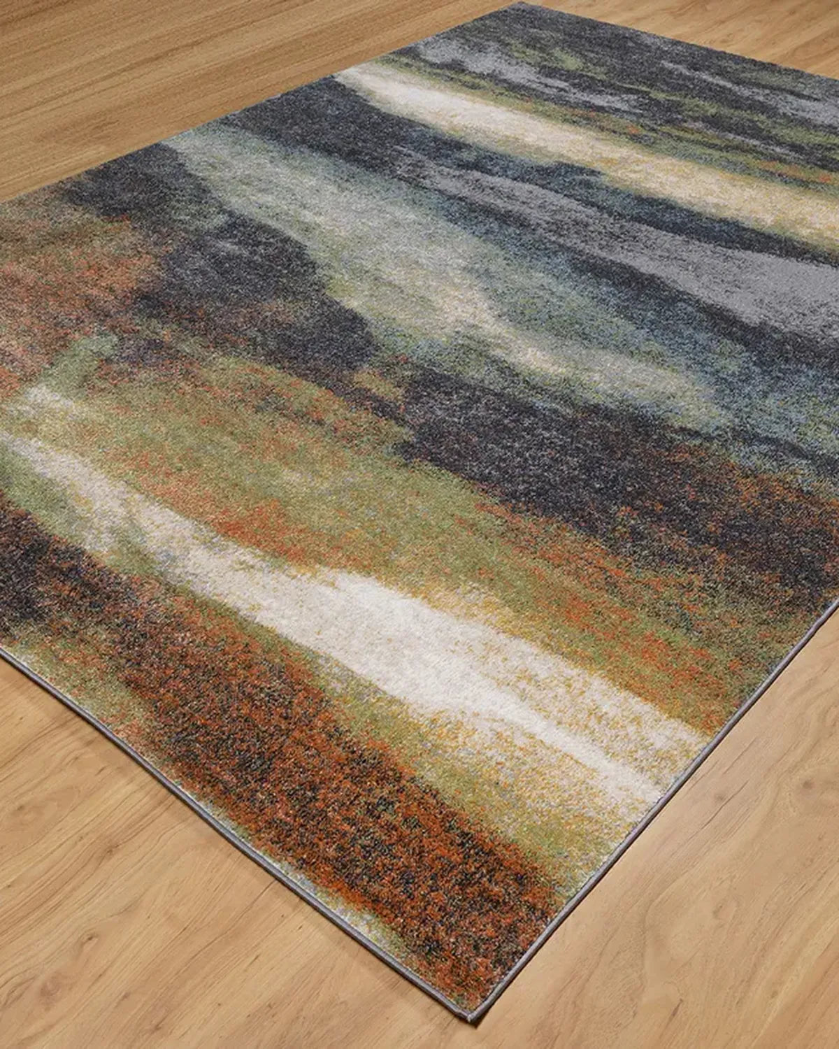 Dark Grey Green Abstract Carpet