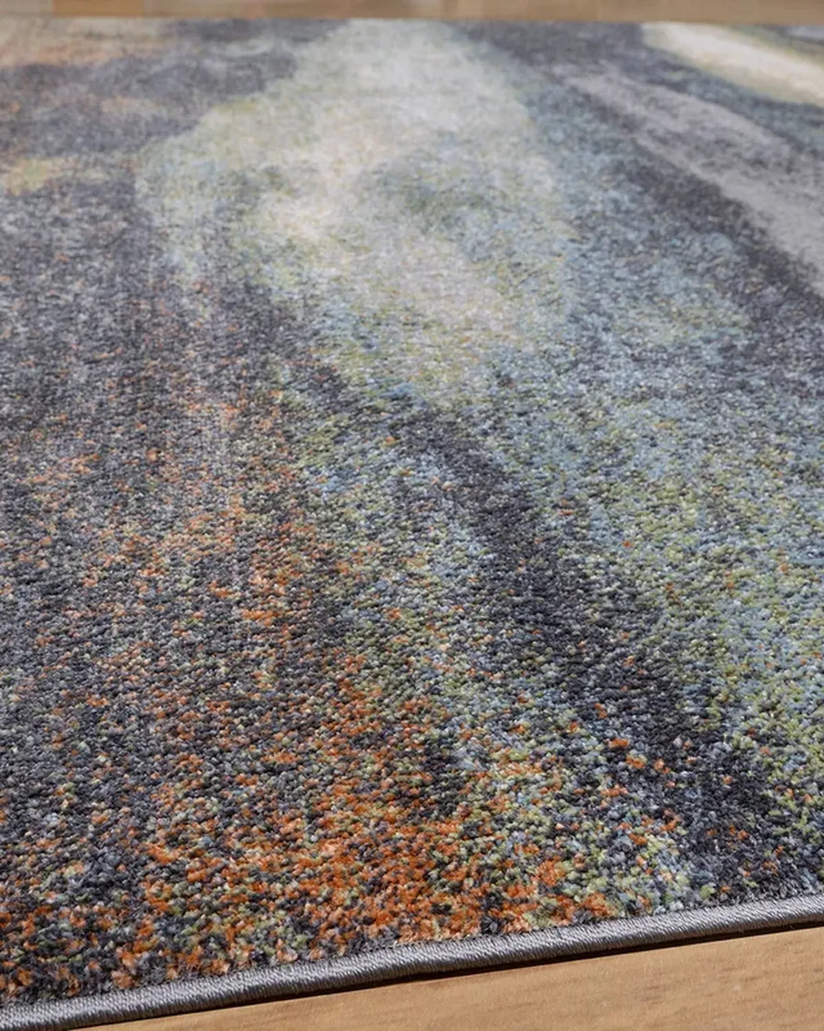 Dark Grey Green Abstract Carpet