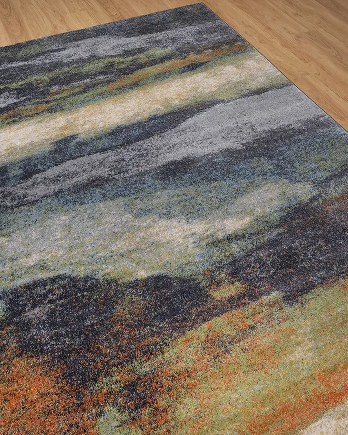 Dark Grey Green Abstract Carpet