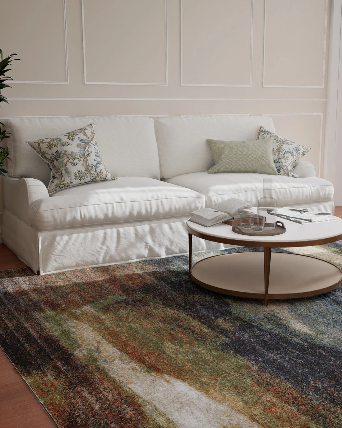 Dark Grey Green Abstract Carpet