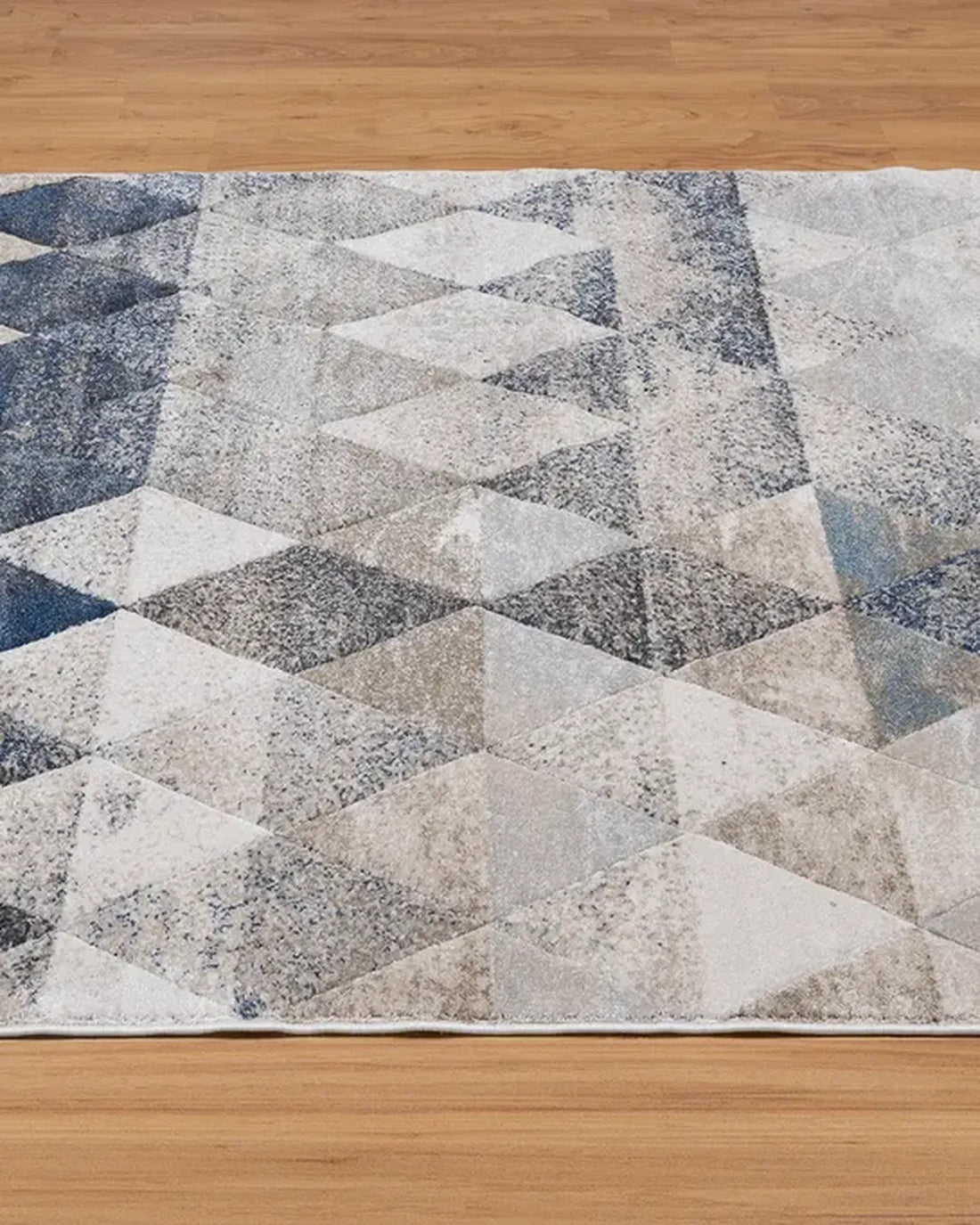 Dark Beige Dark Blue Geometric Carpet