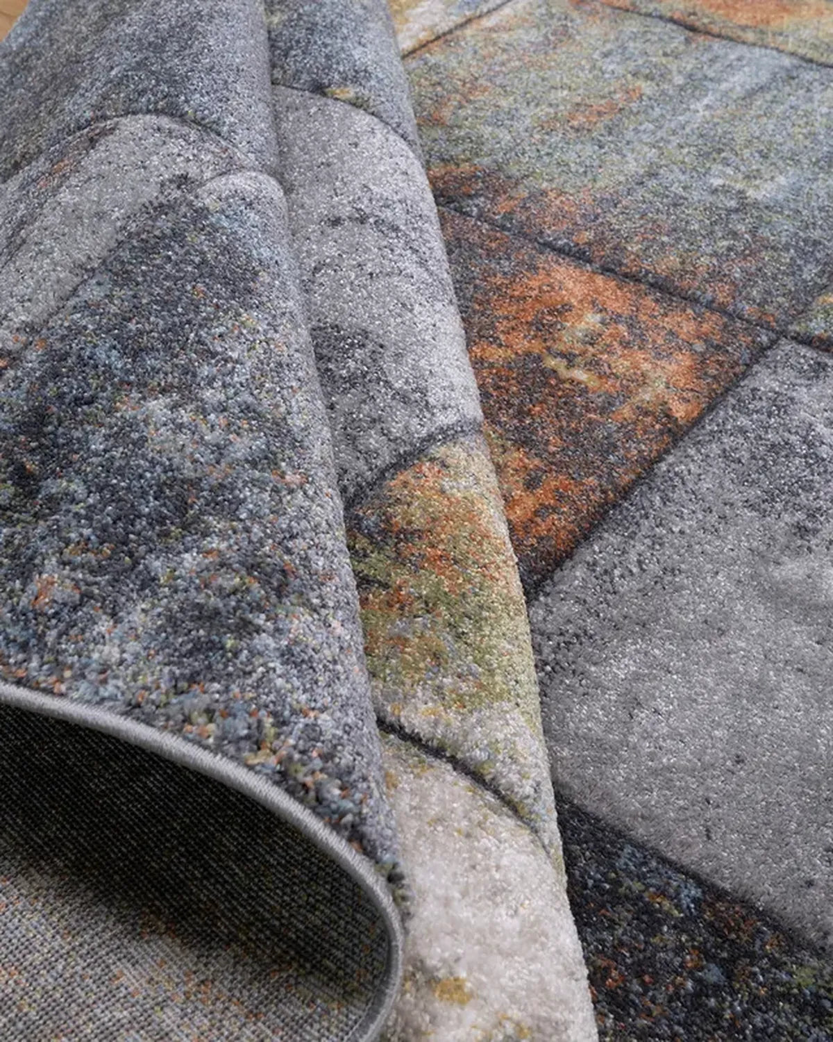 Dark Grey Green Block Carpet