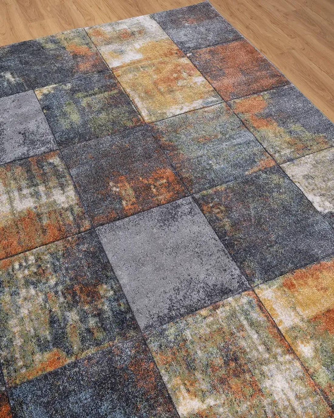 Dark Grey Green Block Carpet