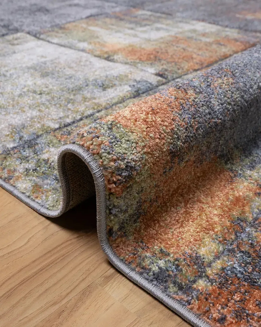 Dark Grey Green Block Carpet