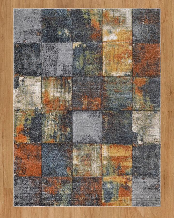 Dark Grey Green Block Carpet