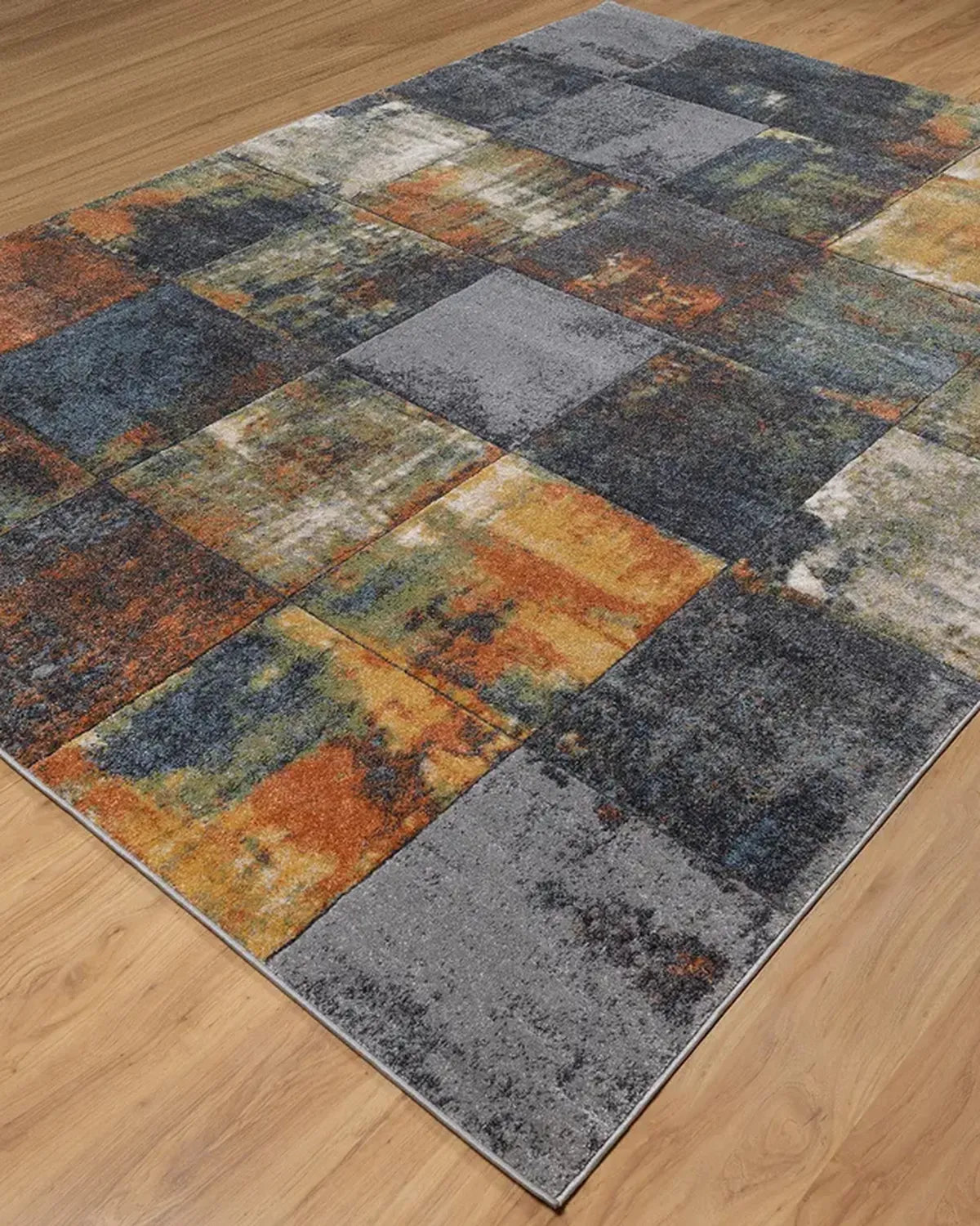 Dark Grey Green Block Carpet