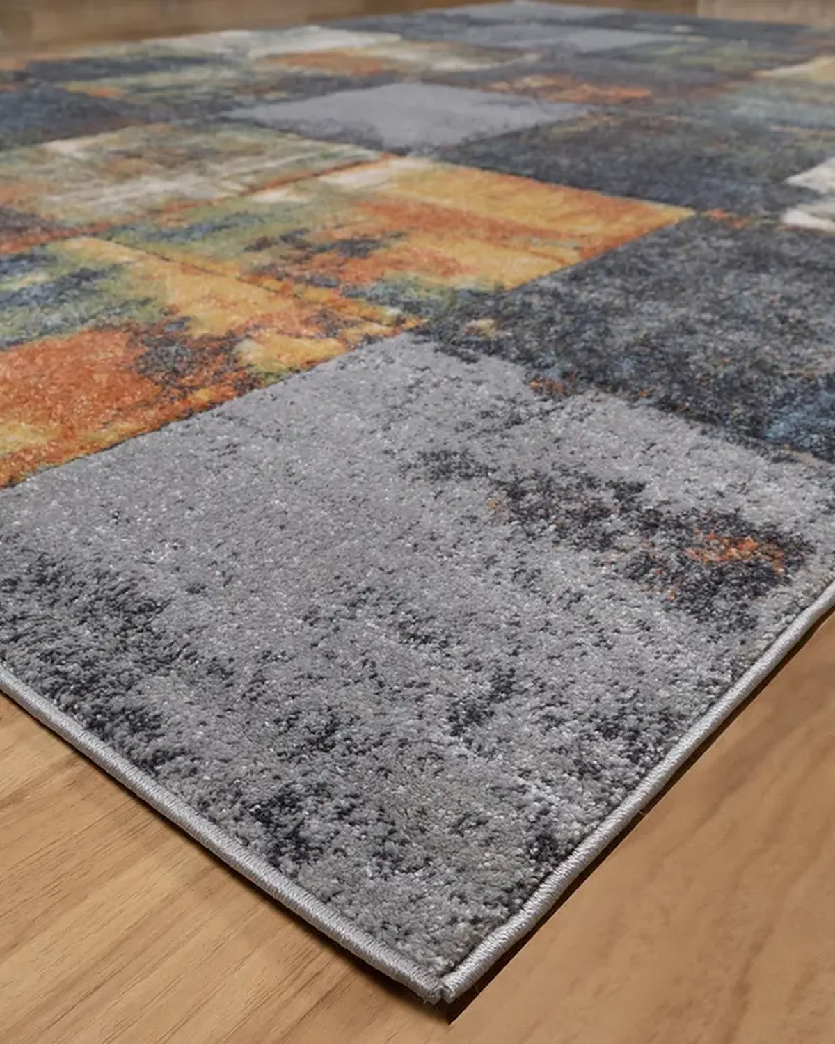 Dark Grey Green Block Carpet