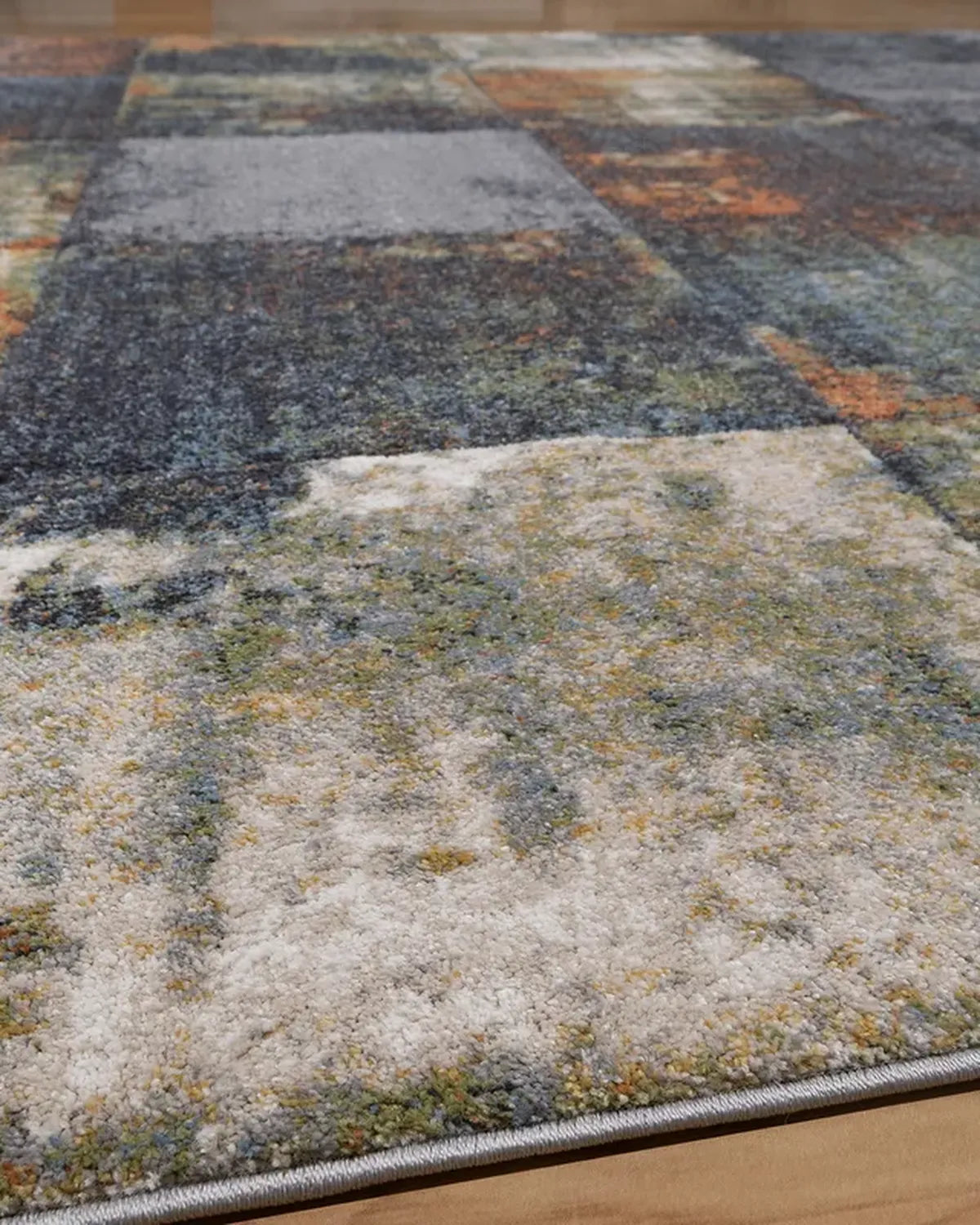 Dark Grey Green Block Carpet