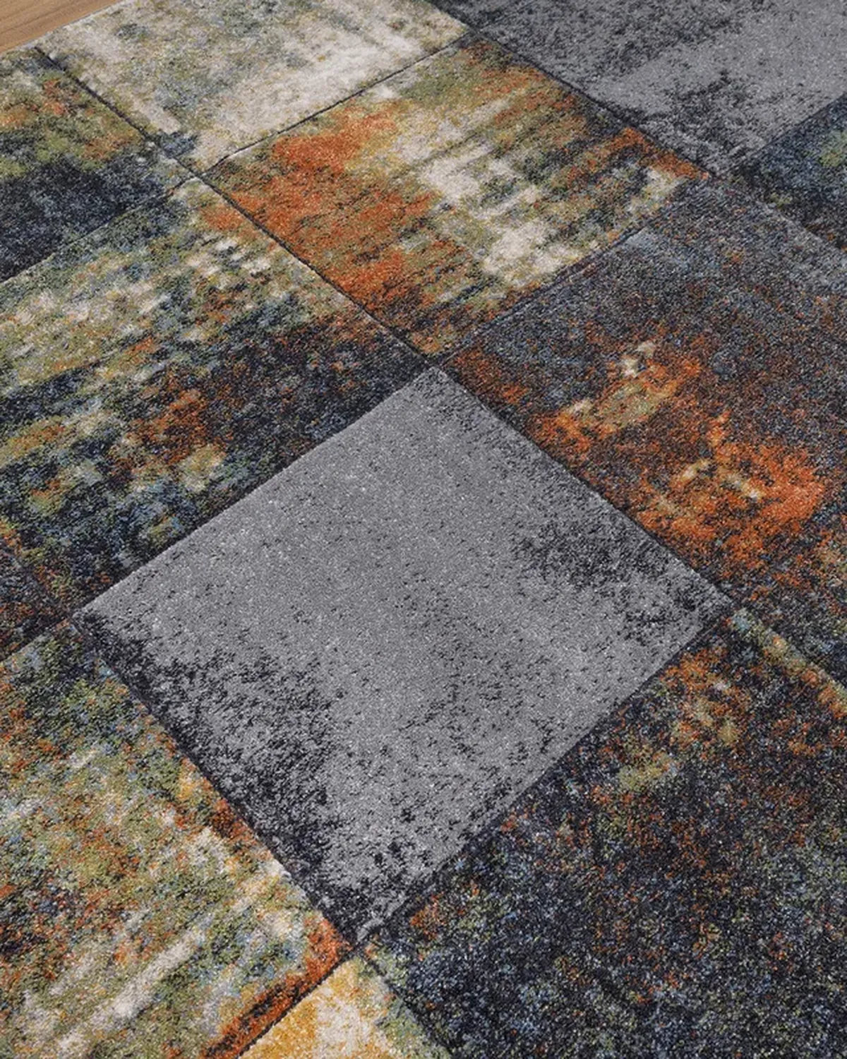 Dark Grey Green Block Carpet