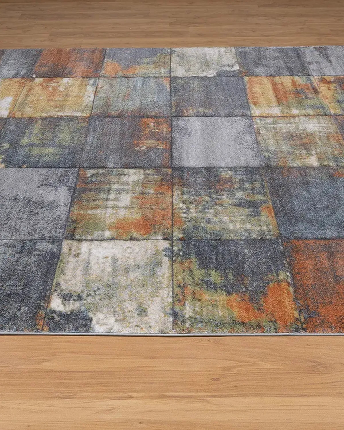 Dark Grey Green Block Carpet