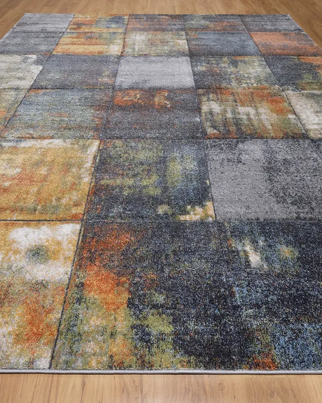 Dark Grey Green Block Carpet