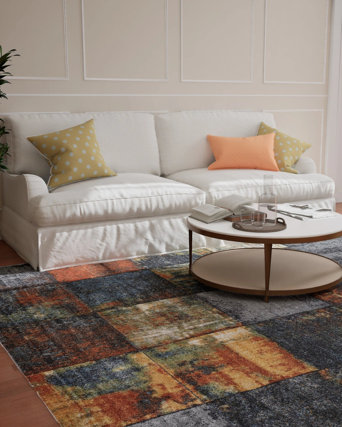 Dark Grey Green Block Carpet