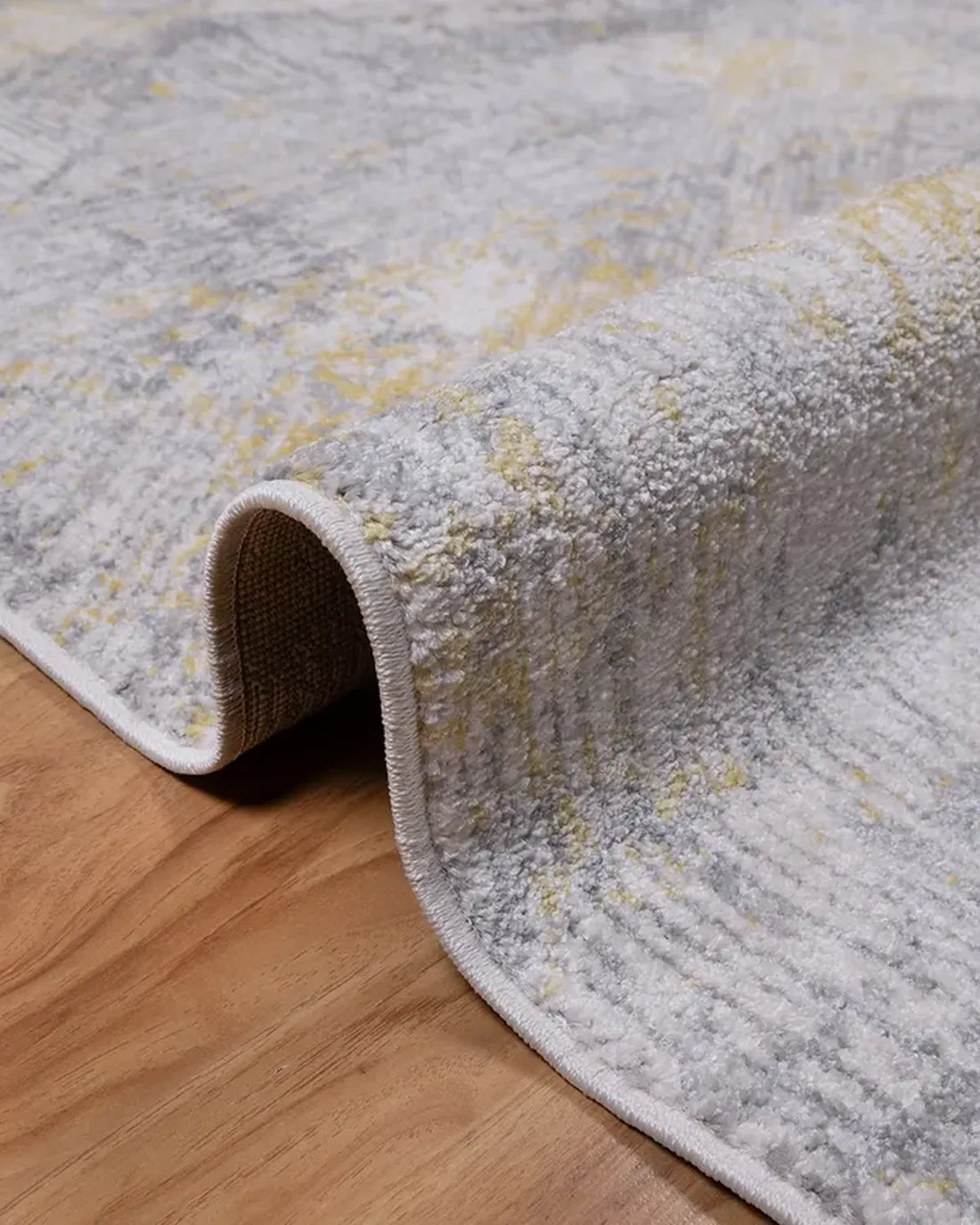 Cream Light Yellow Abstract Carpet