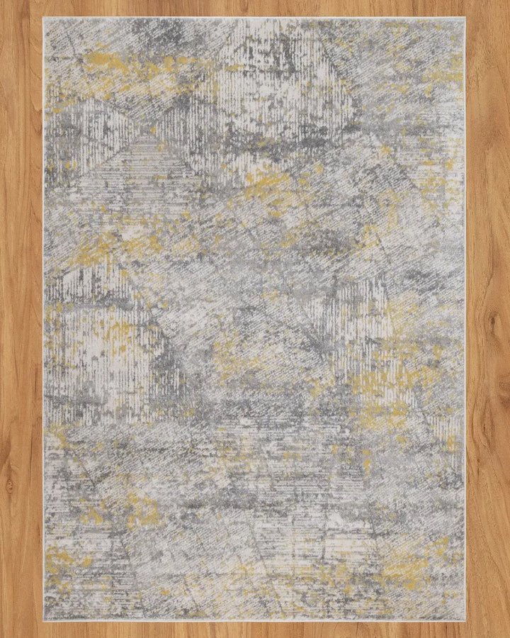 Cream Light Yellow Abstract Carpet