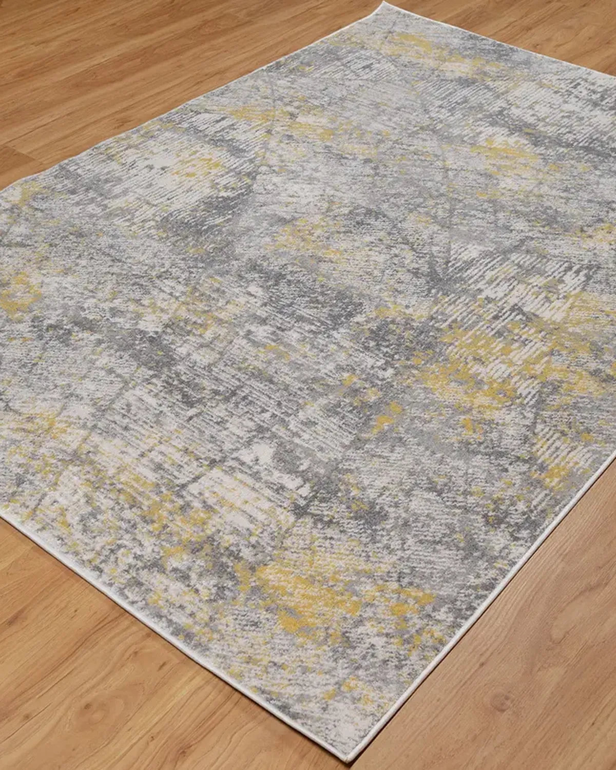 Cream Light Yellow Abstract Carpet