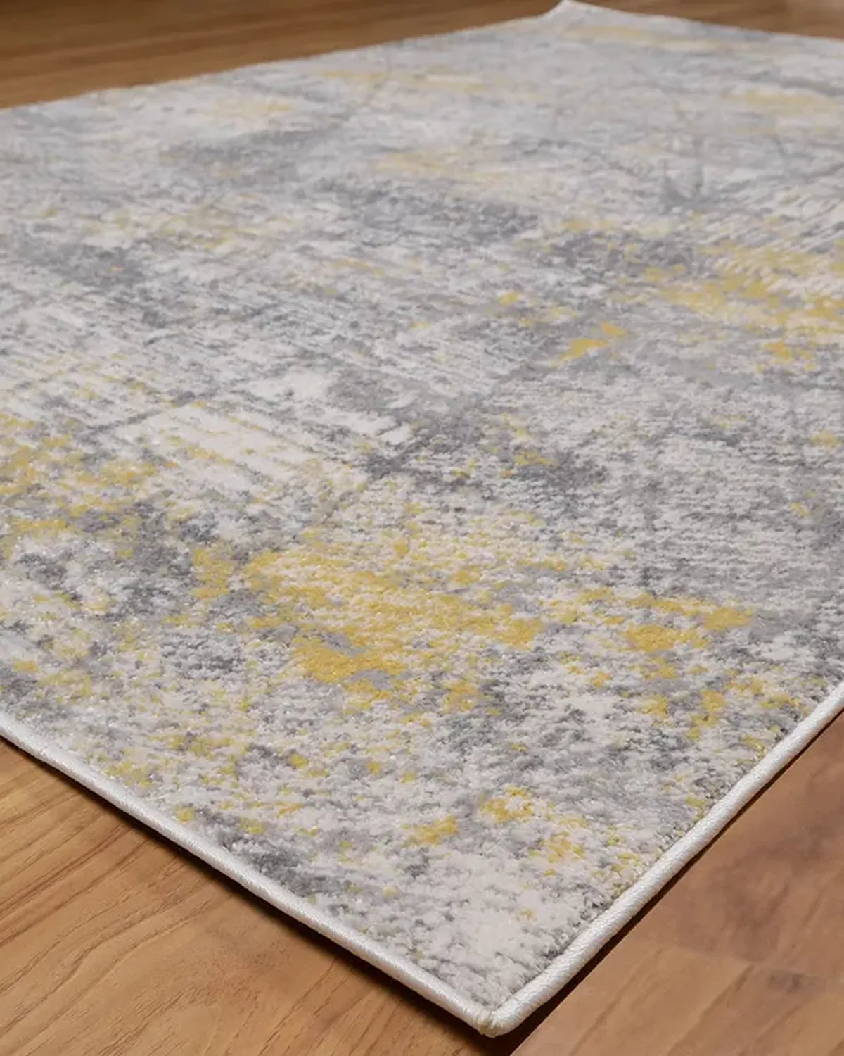 Cream Light Yellow Abstract Carpet