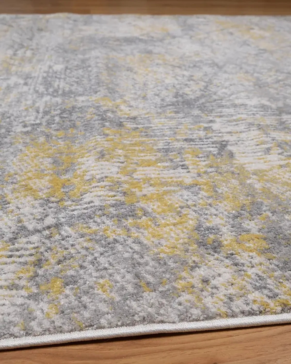 Cream Light Yellow Abstract Carpet