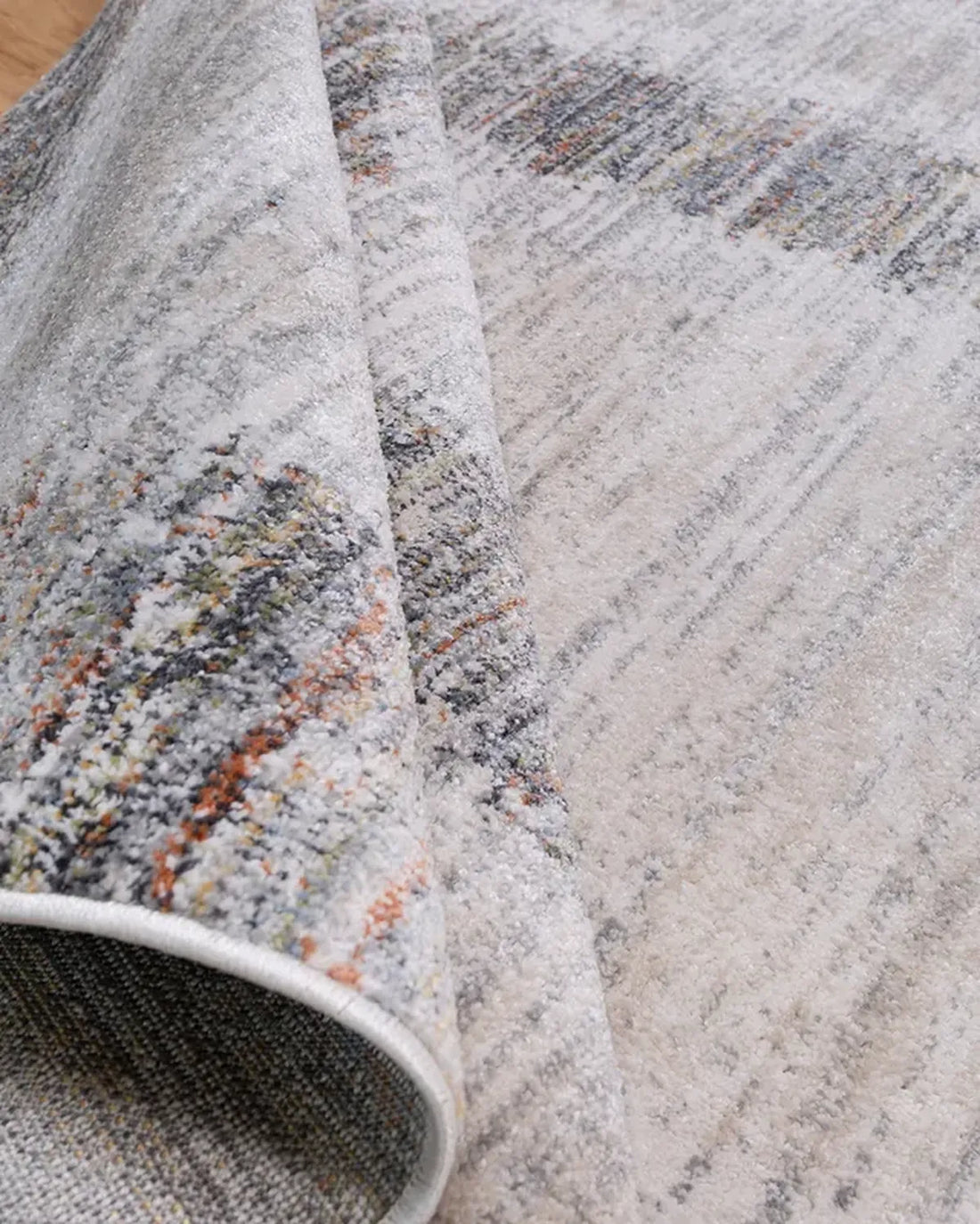 Cream Blue Gradient Border Carpet