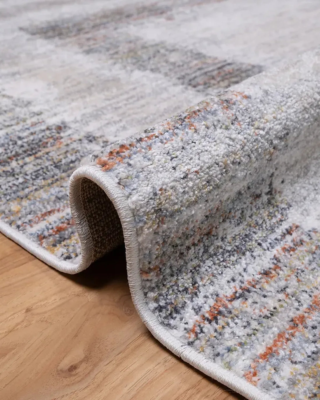 Cream Blue Gradient Border Carpet