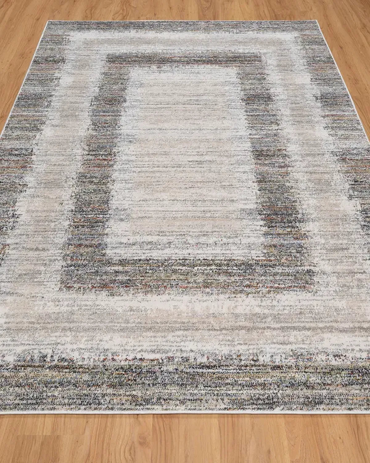 Cream Blue Gradient Border Carpet