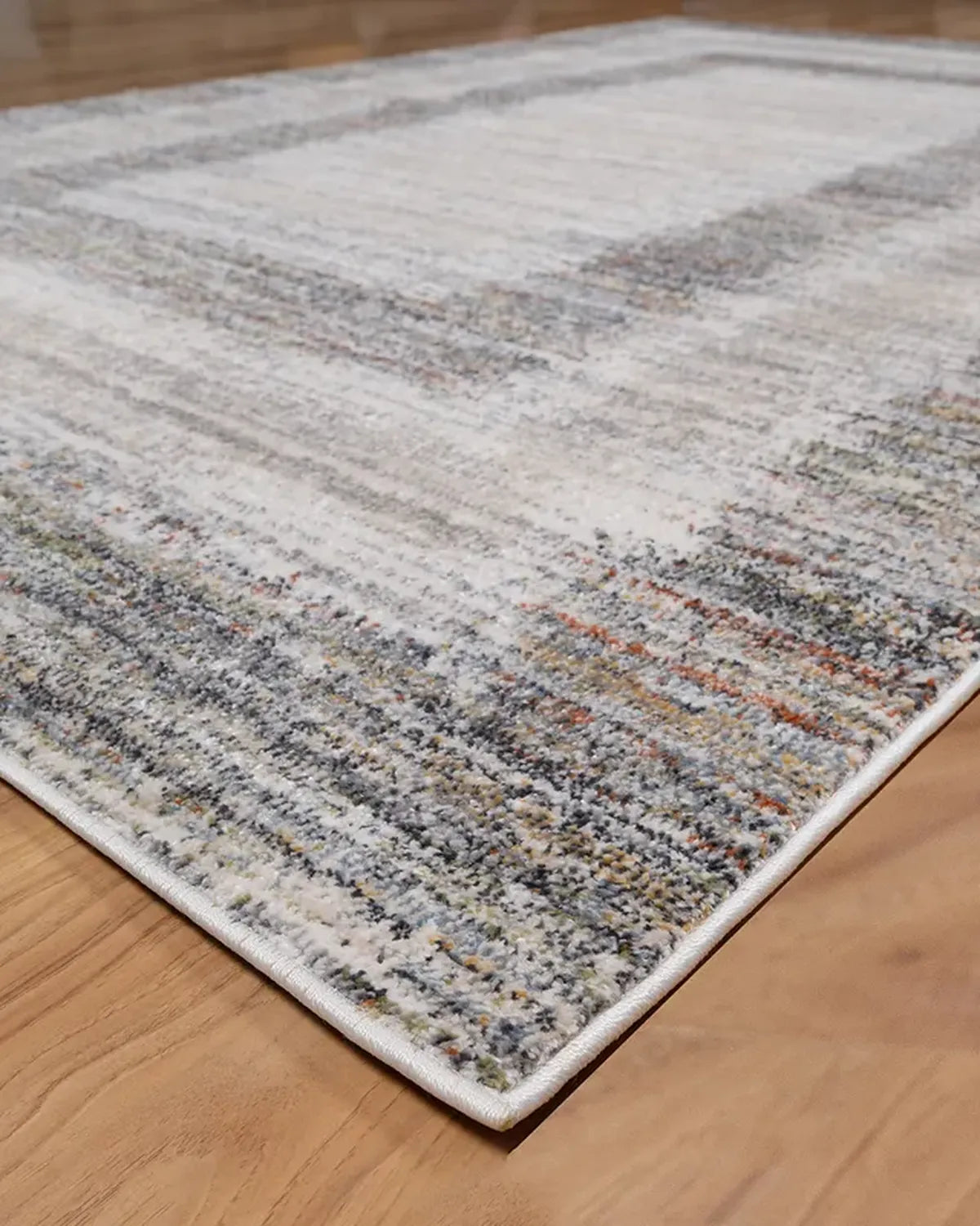 Cream Blue Gradient Border Carpet