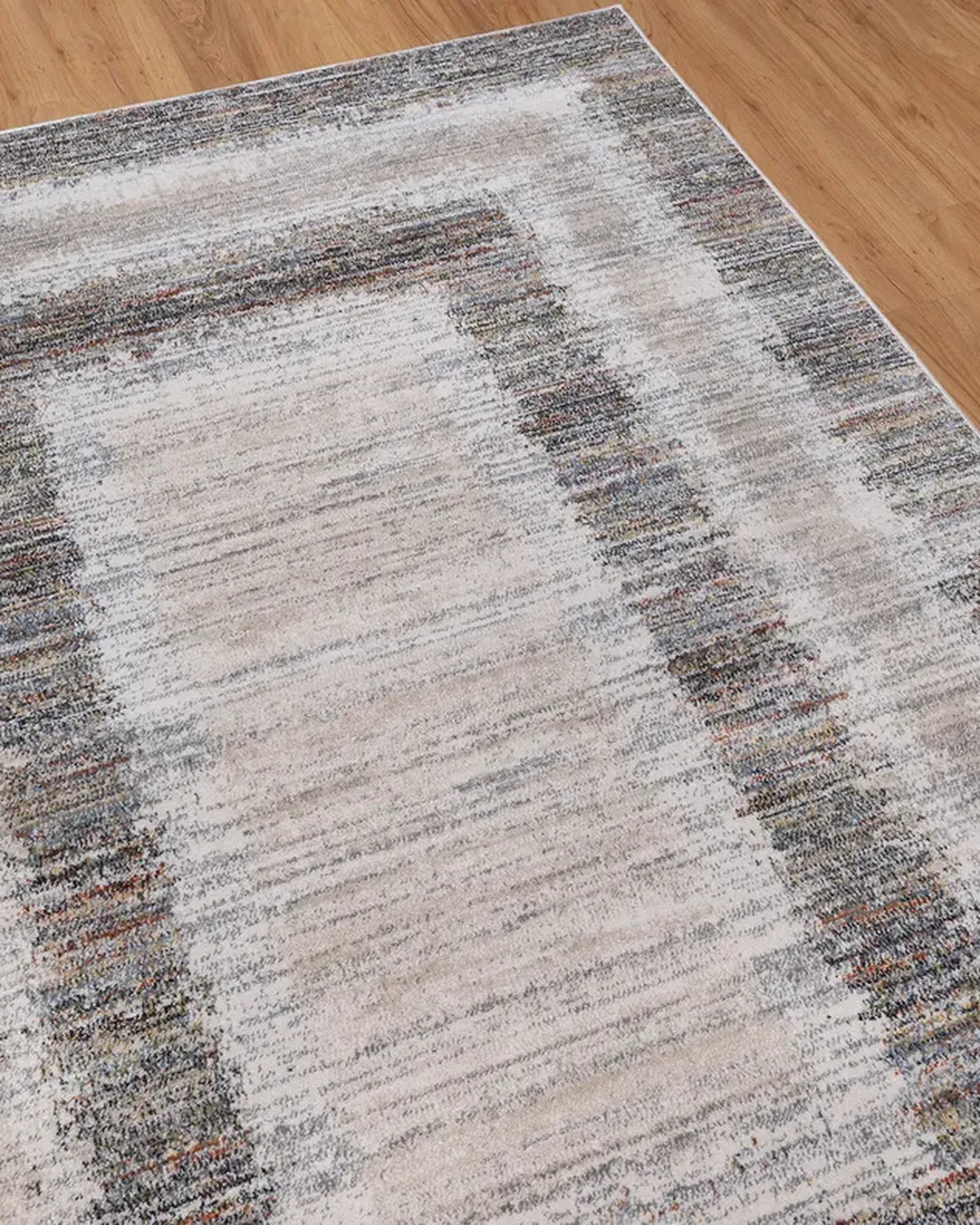 Cream Blue Gradient Border Carpet