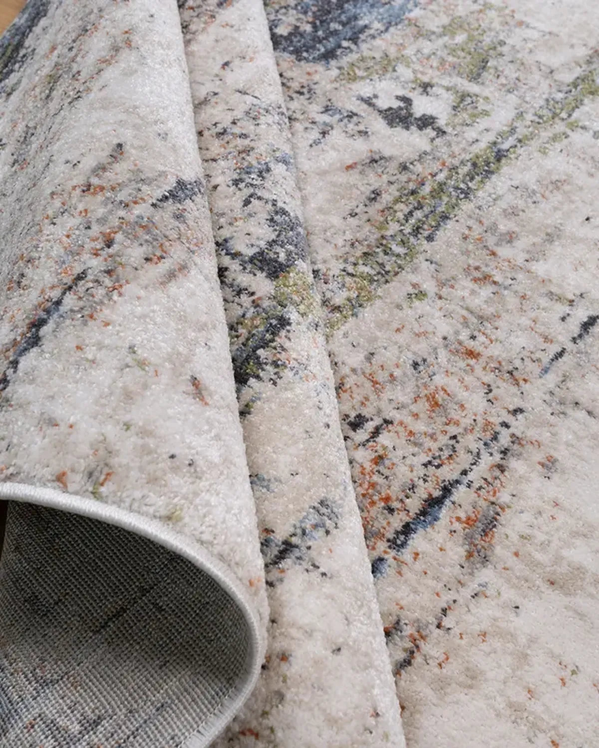 Light Beige Green Abstract Carpet