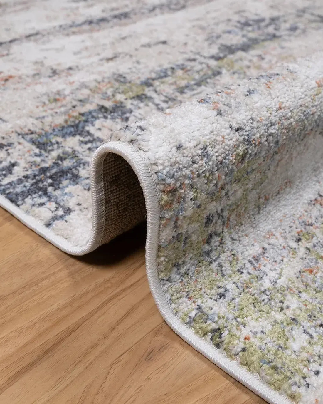 Light Beige Green Abstract Carpet