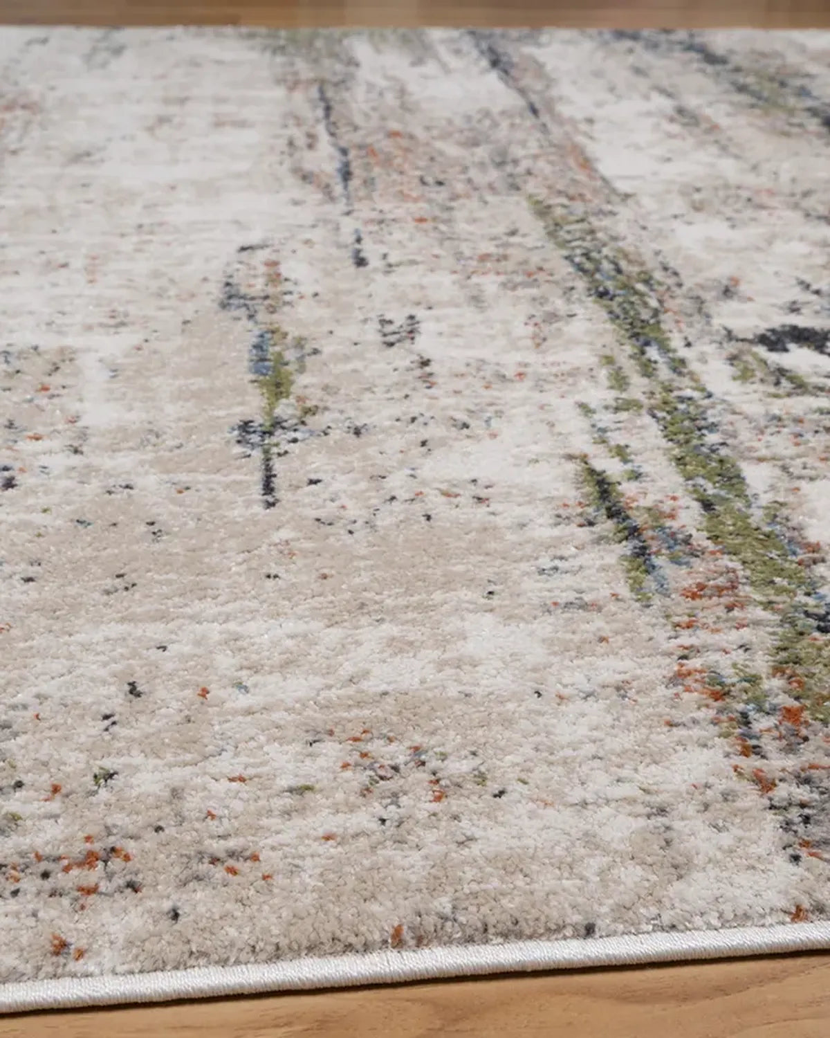 Light Beige Green Abstract Carpet