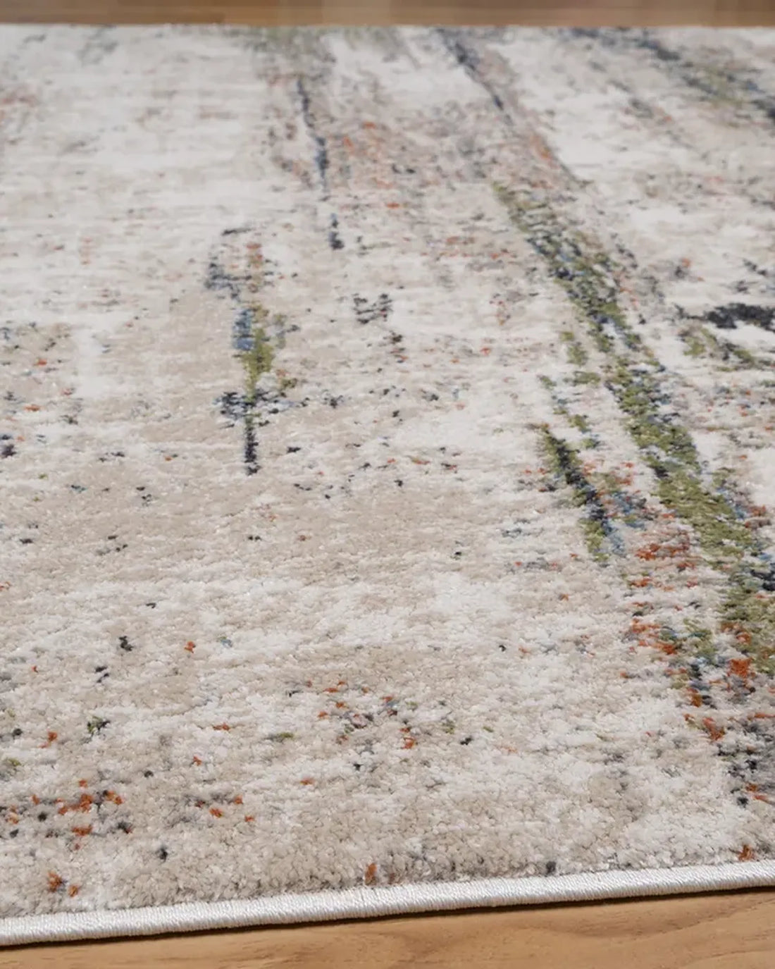 Light Beige Green Abstract Carpet