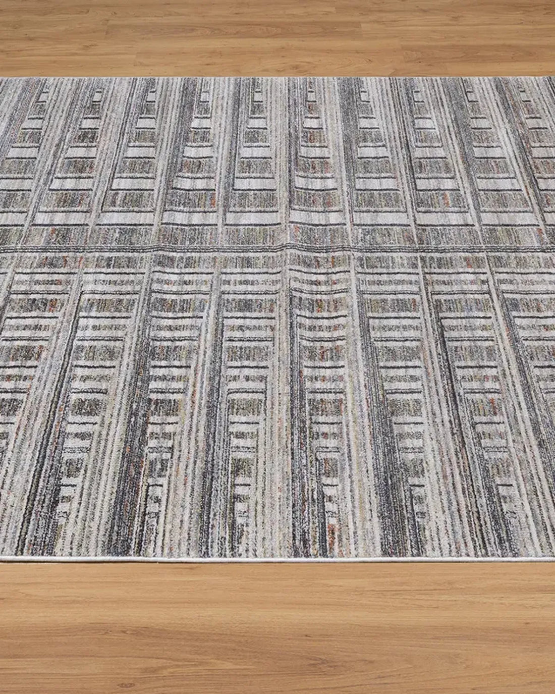 Cream Blue Linear Pattern Carpet