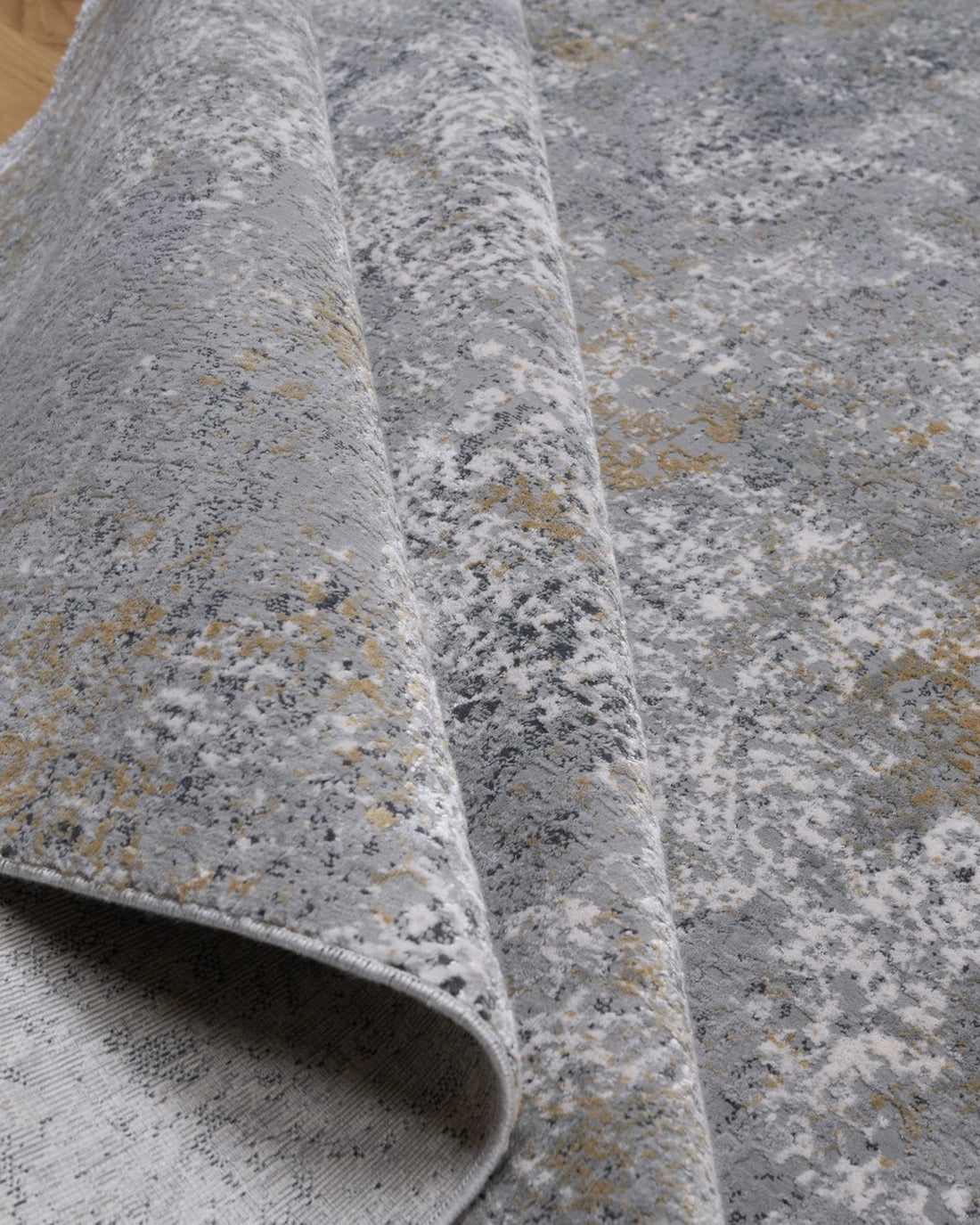 Assorted Grey Gold Textured Abstract Carpet