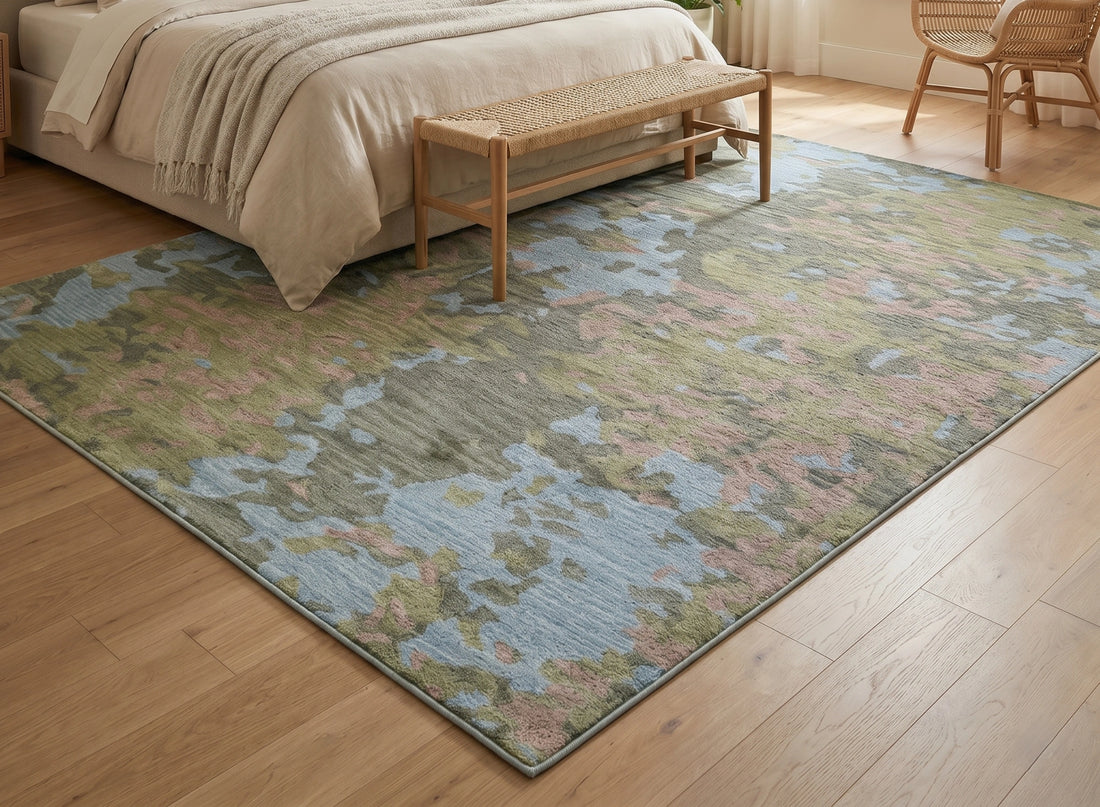 Abstract Botanical Camouflage Pattern Carpet