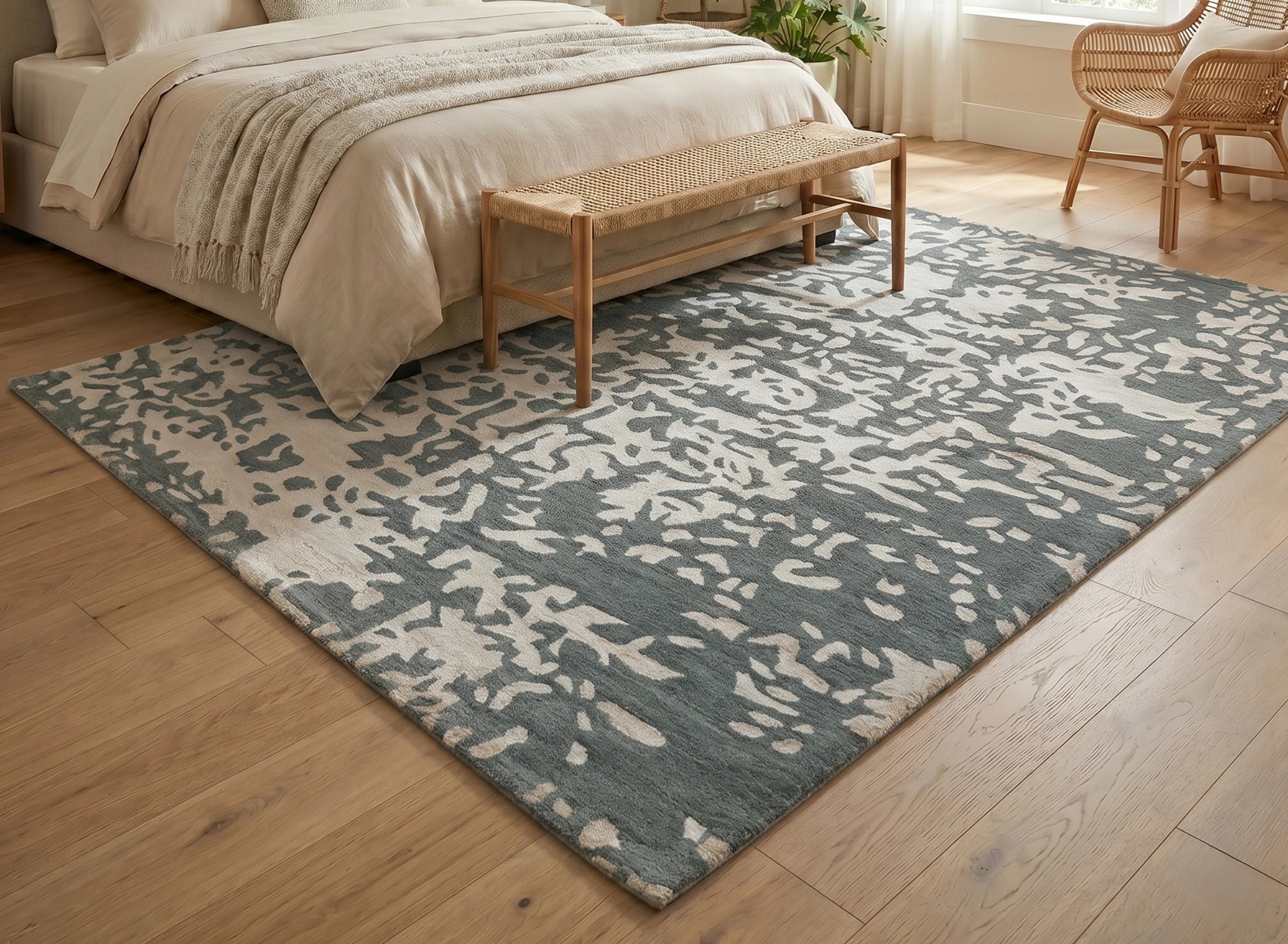 Abstract Grey Texture Pattern Carpet