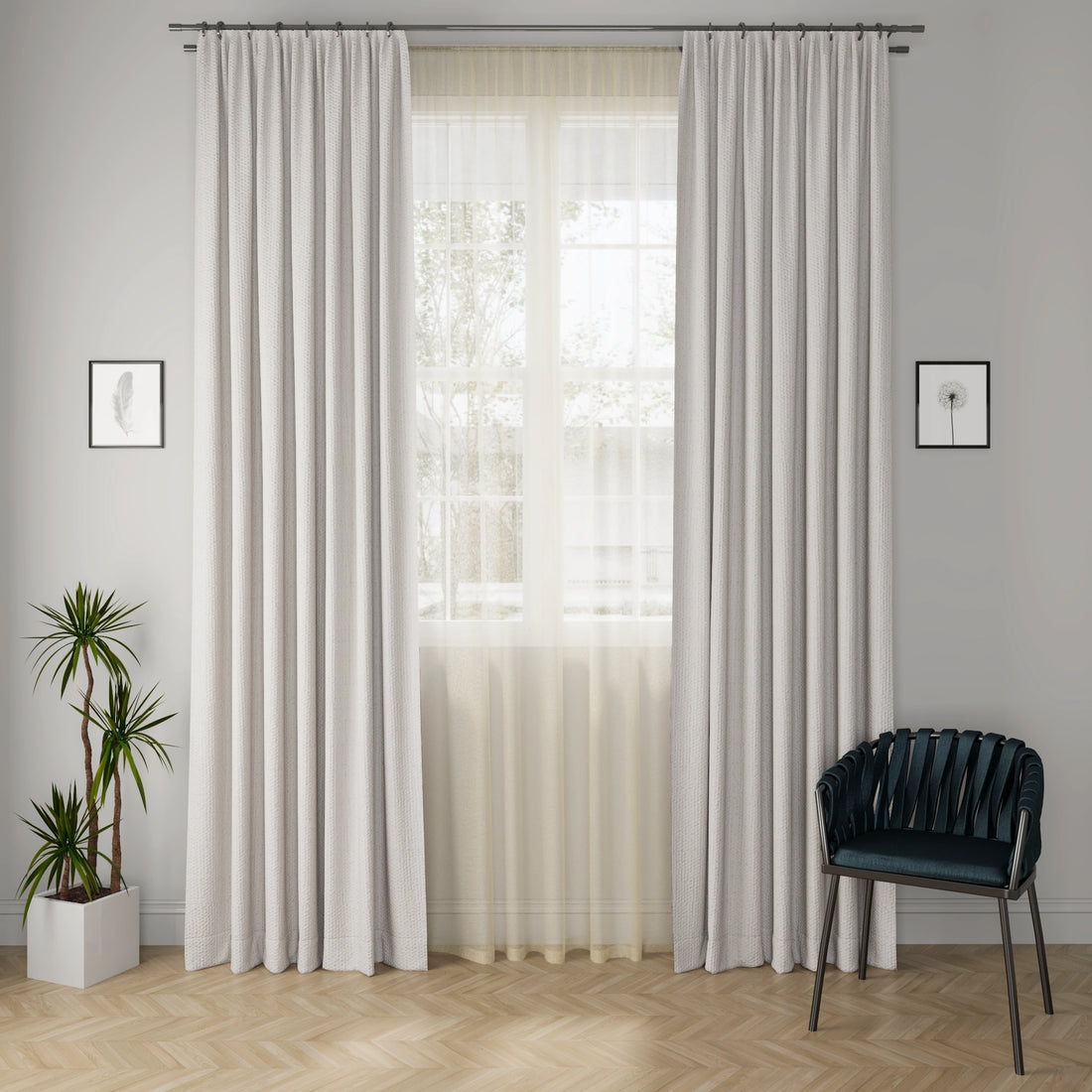 Linux Ash Curtain Fabric