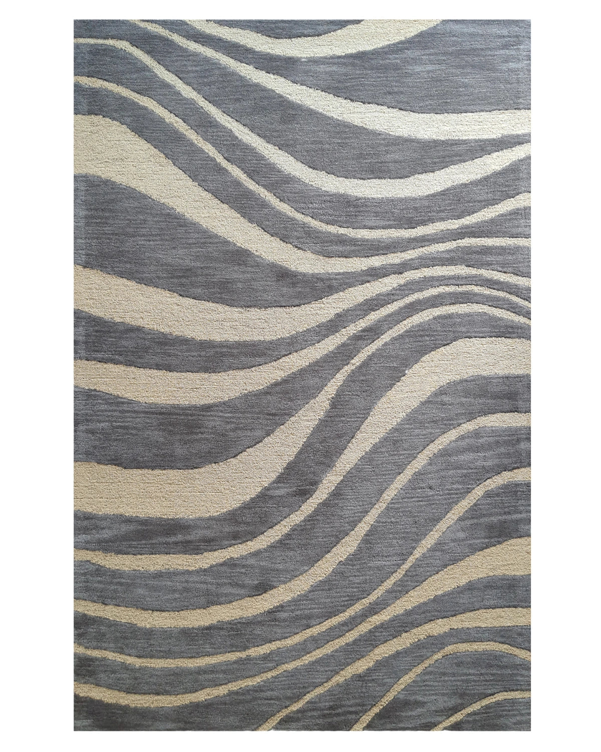 Abstract Wave Pattern Grey Carpet
