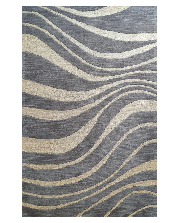 Abstract Wave Pattern Grey Carpet
