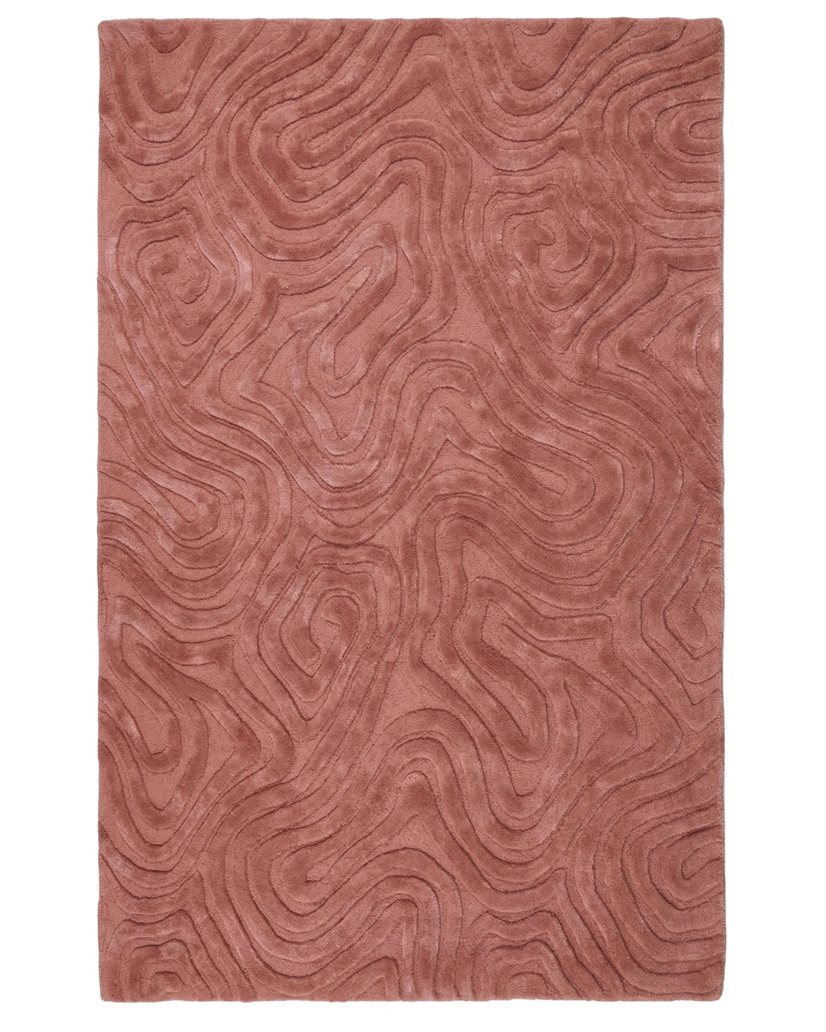 Abstract Contour Pattern Carpet – Dusty Rose