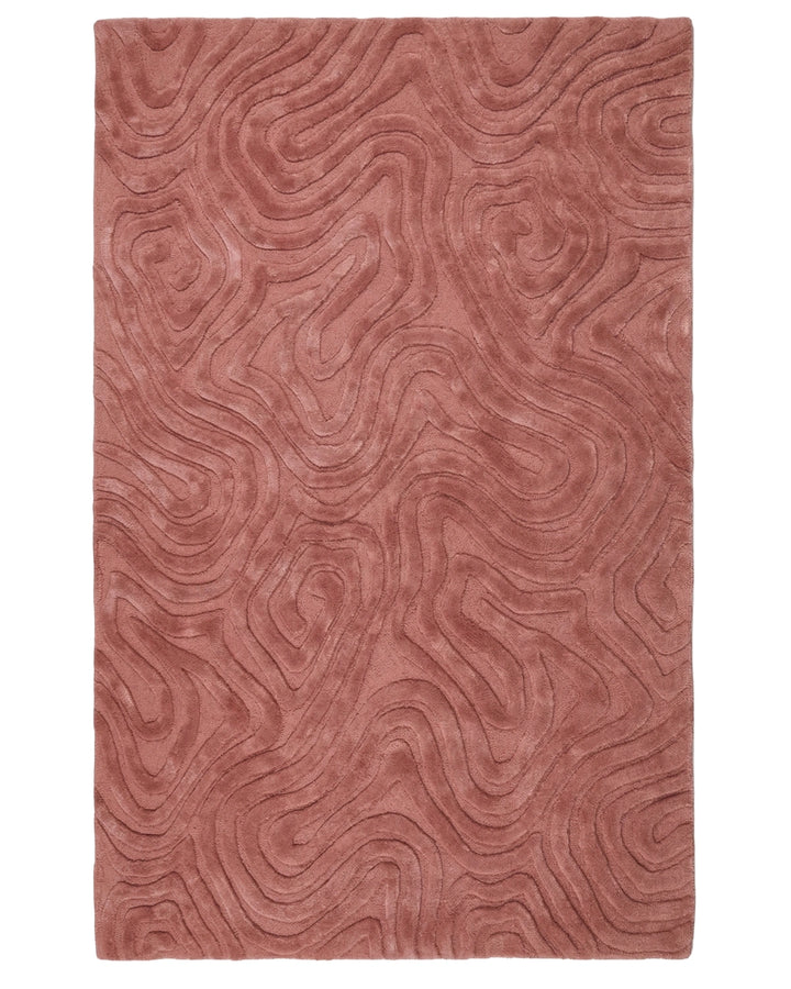 Abstract Contour Pattern Carpet – Dusty Rose