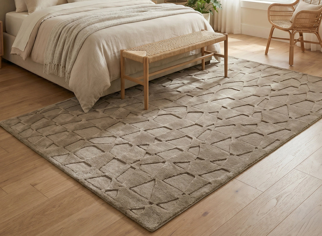 Abstract Stone Texture Carpet – Beige