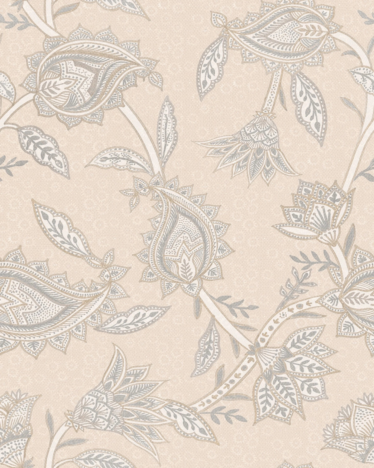 Boho Indian Paisley Wallpaper – Soft Cream Beige