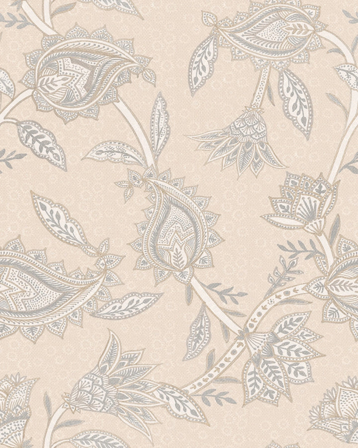 Boho Indian Paisley Wallpaper – Soft Cream Beige